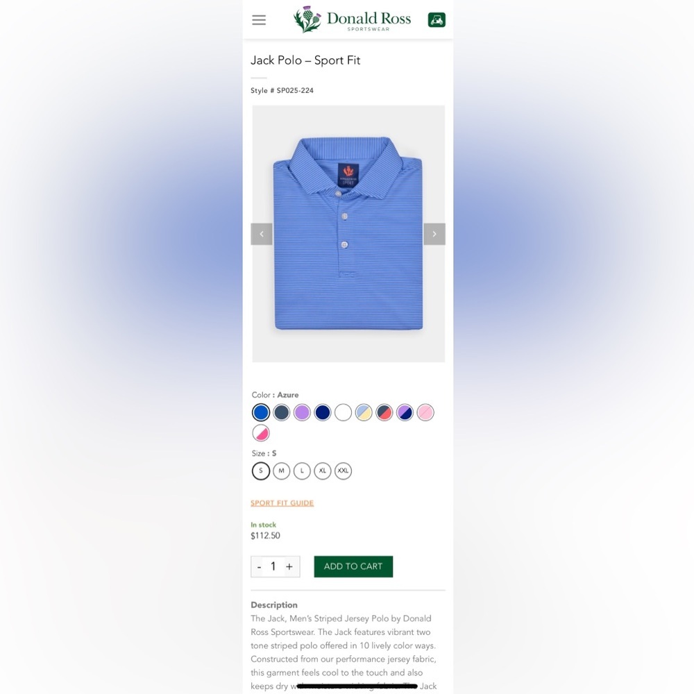 Donald Ross Jack Sport Fit Polo - Picture 4 of 4